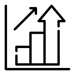 chart with upward growth arrows